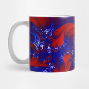 red, blue and yellow Mug